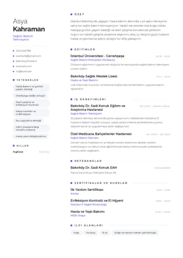 Tekniker ve Teknisyen Cv Örnekleri cv indir